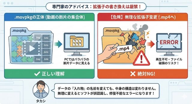 トルミルで保存した動画（.movpkg）をパソコンで再生する方法
