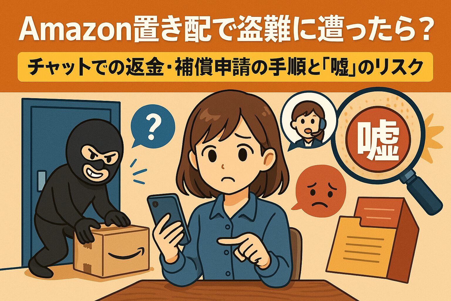 Amazon置き配で盗難に遭ったら？チャットでの返金・補償申請の手順と「嘘」のリスク