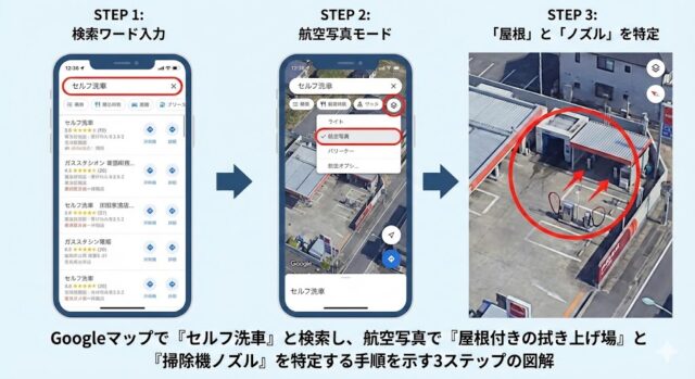 ガソリンスタンドの掃除機がある場所はここ！現在地から「確実に見つける」検索術