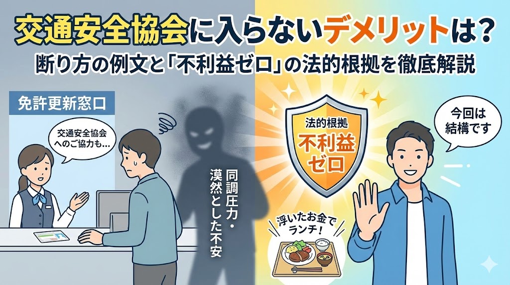 交通安全協会に入らないデメリットは？断り方の例文と「不利益ゼロ」の法的根拠を徹底解説