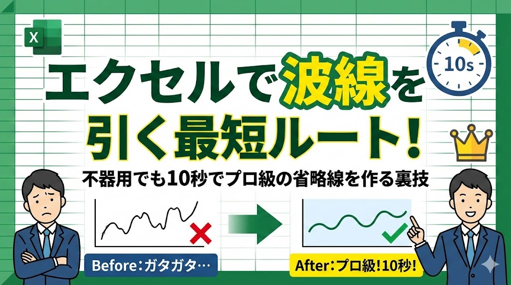 エクセルで波線を引く最短ルート！不器用でも10秒でプロ級の省略線を作る裏技
