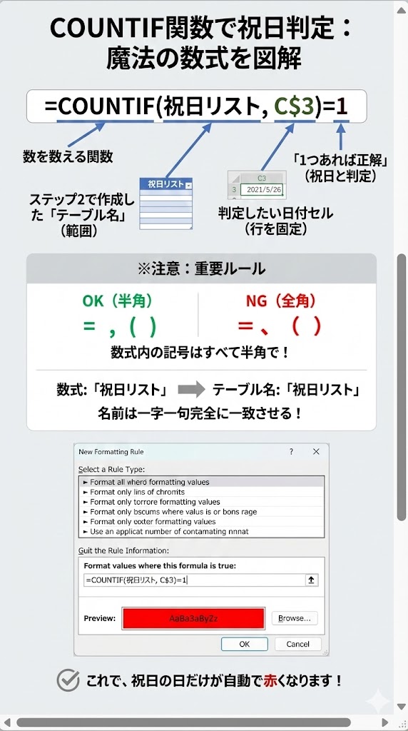 もう二度と塗り直さない!Excelで土日・祝日を自動で色分けする最強の作り方【ガントチャート対応】